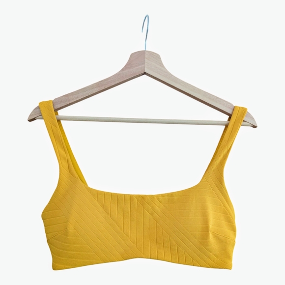 Aerie Ribbed Wide Strap Scoop Bikini Top Size L - Picture 1 of 6